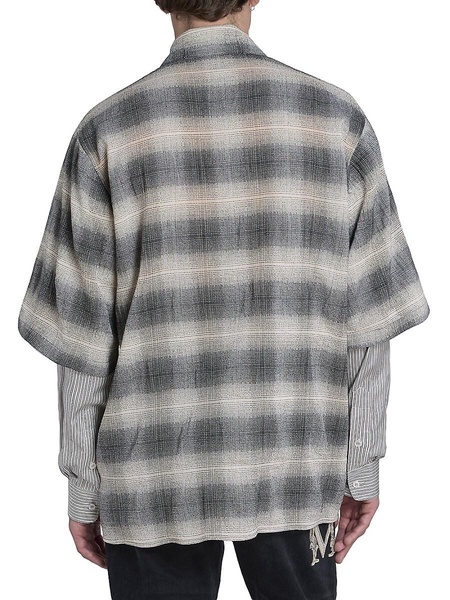 Plaid Cotton-Blend Long-Sleeve Shirt