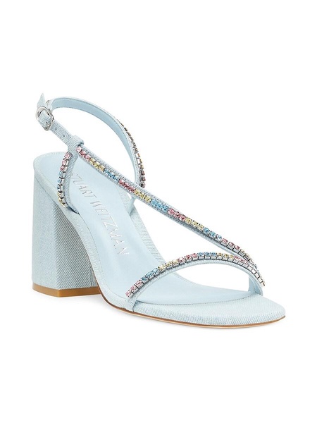 85MM Soiree Crystal Embellished Denim Sandals