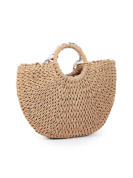 Scarf Handle Woven Tote