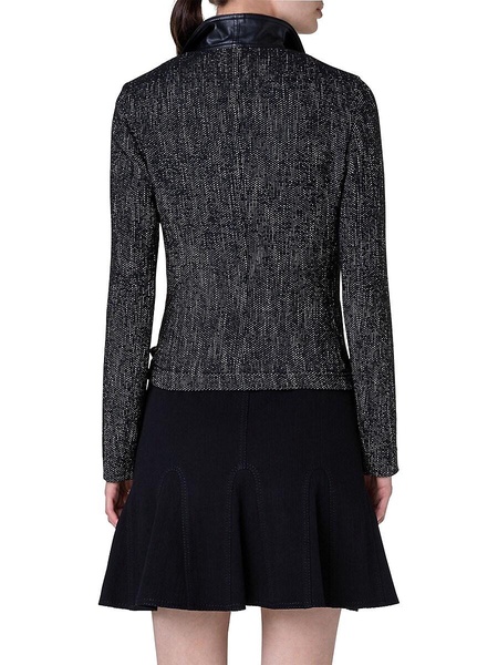 Boucle Funnel-Neck Moto Jacket