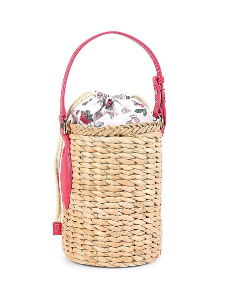 Weave Drawstring Bucket Bag