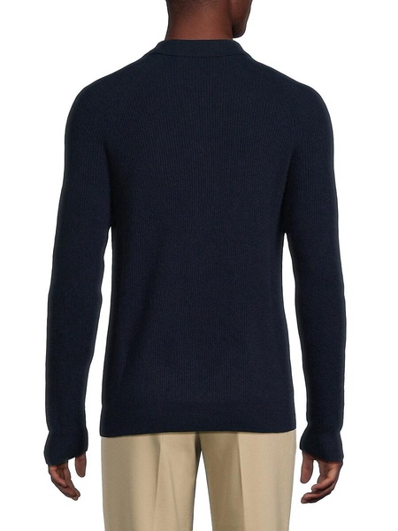 Classic Fit Cashmere Rib Knit Polo