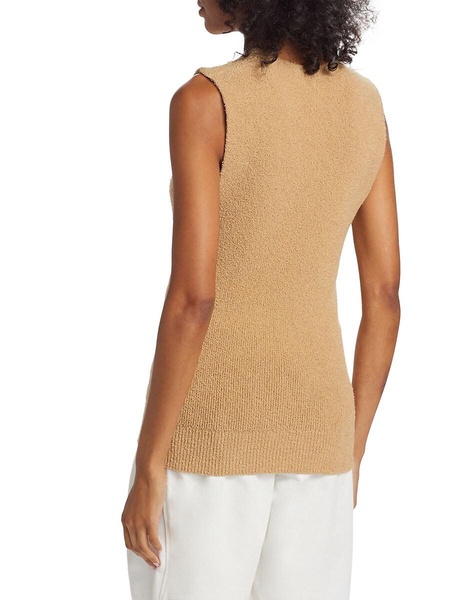 Sleeveless Cotton-Blend Terry Knit Top