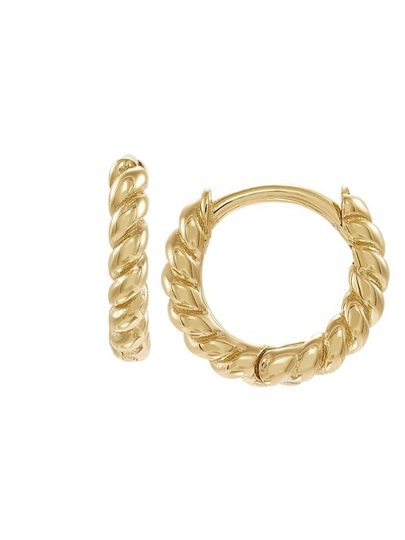 14K Goldplated Sterling Silver Huggie Earrings