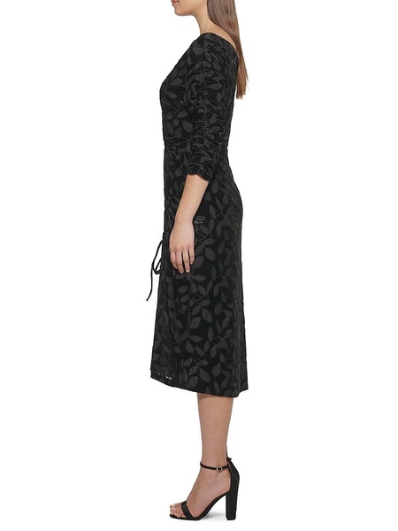 Velvet Burnout Midi Sheath Dress