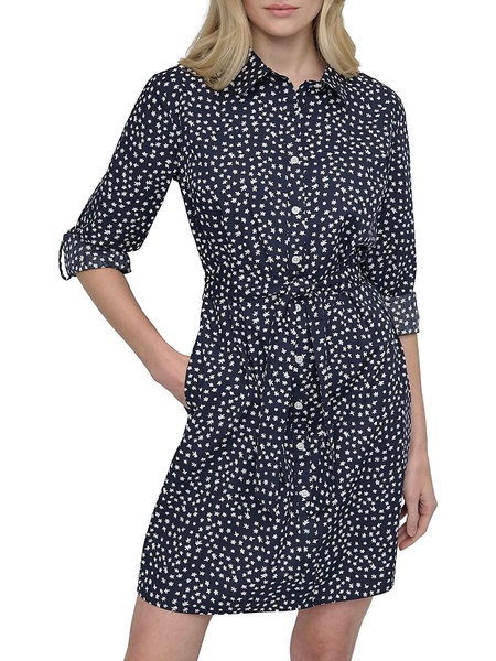 Long Sleeve Collared Mini Shirtdress