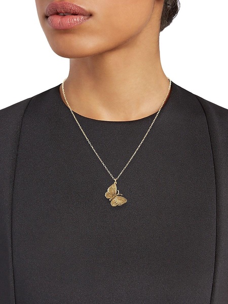 Goldtone Butterfly Charm Necklace