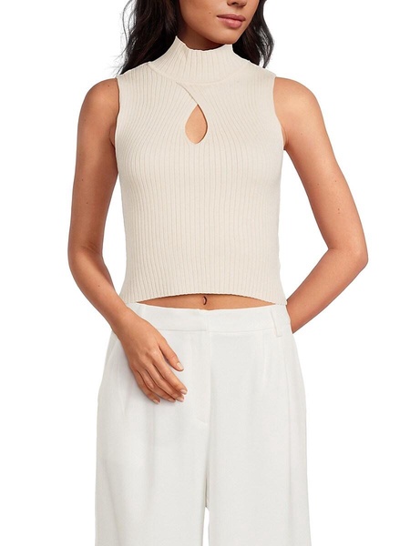 Ribbed Keyhole Crop Top