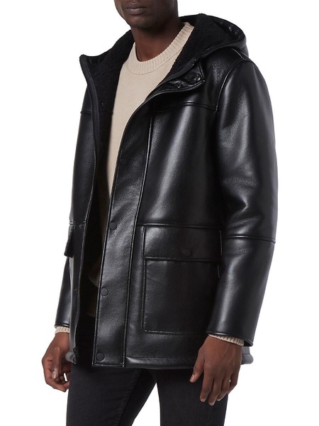 New York Donohue Faux Leather & Faux Shearling Jacket