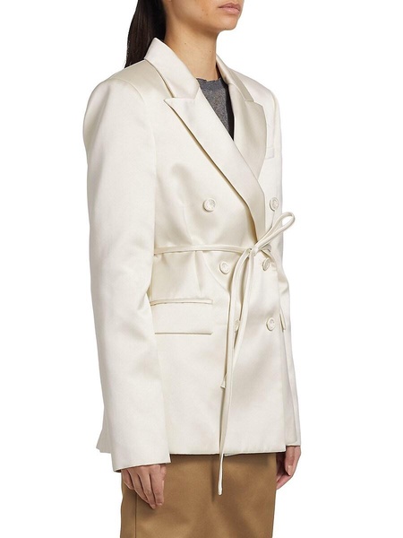 Hattson Satin Double-Breasted Blazer
