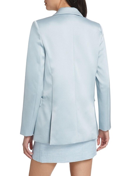 Hammered Satin Double-Breasted Blazer