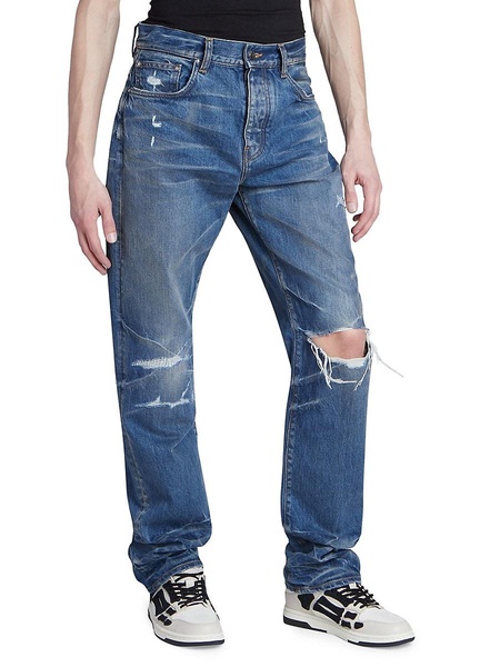 Fractured Straight-Leg Jeans