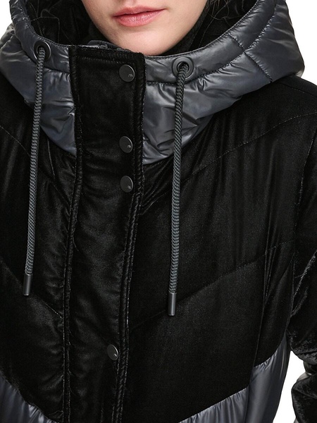 ​Varna Velvet Hooded Puffer Jacket