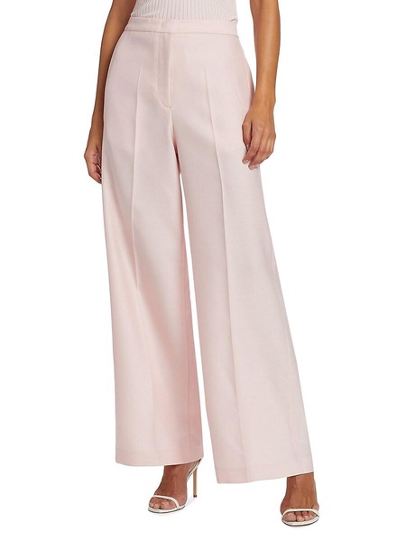 Wool & Silk-Blend Wide-Leg Pants