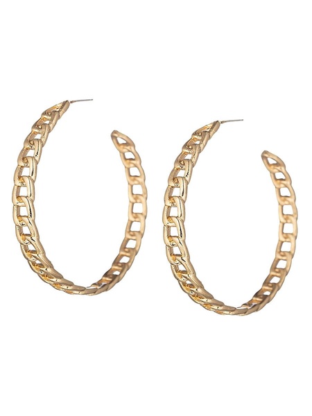 The Luxe Collection Goldtone Link Hoop Earrings
