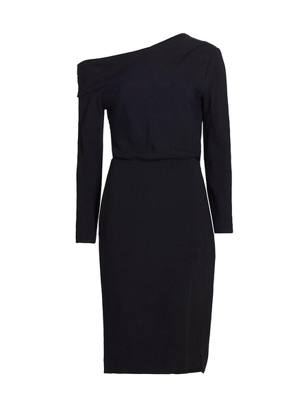 Asymmetric Off Shoulder Midi Dress