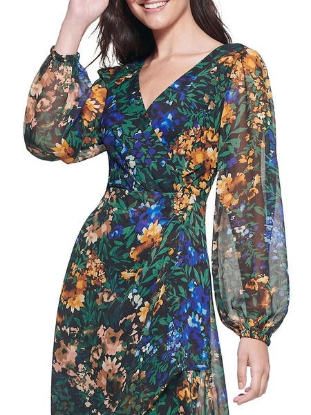 Floral Screenprint High-Low Dress