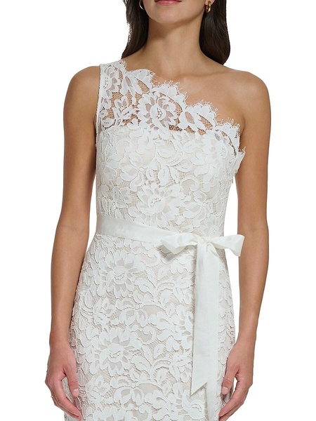 One Shoulder Lace Gown