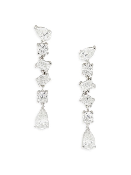 14K White Gold & 2.62 TCW Lab Grown Diamond Drop Earrings