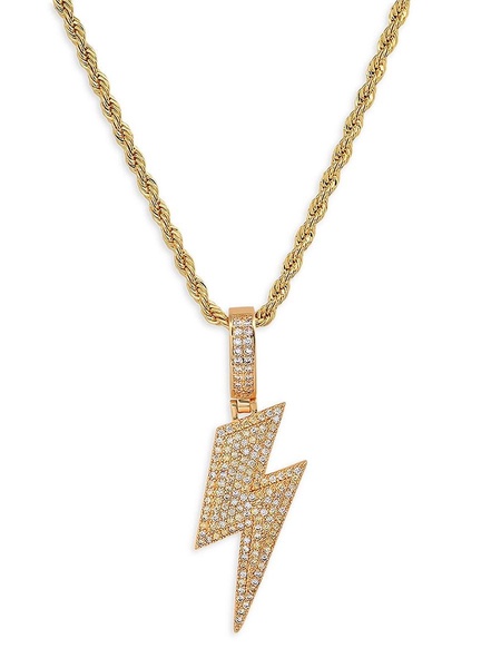 18K Goldplated & Simulated Diamond Pendant Necklace