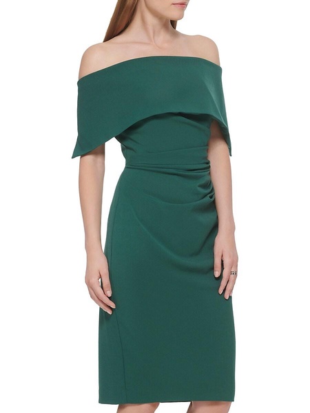 Off Shoulder Midi Cocktail Dress