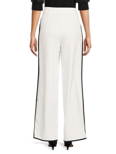 Fiona Frame-Trim Wide Leg Pants