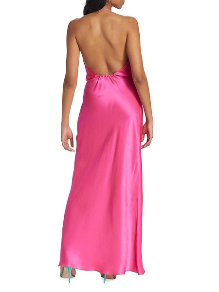 Aurela Cowlneck Silk Maxi Dress
