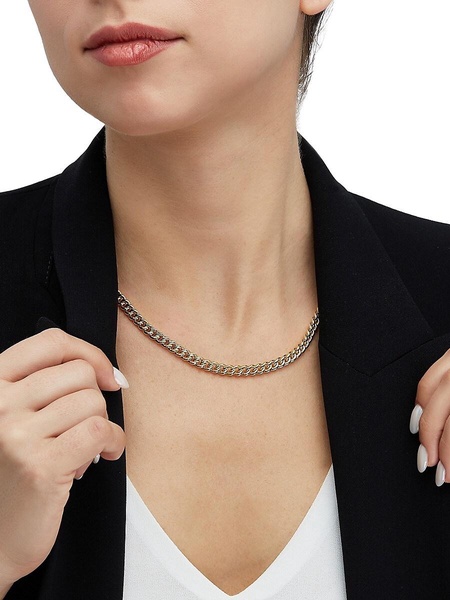 14K Yellow & White Gold Curb Chain Neckalce