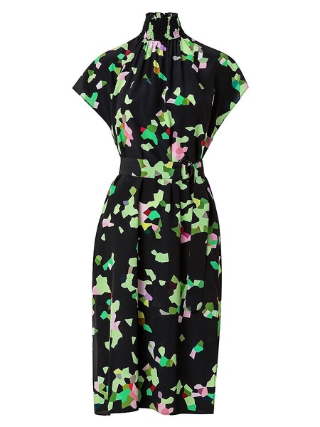 Kaleidoscope Cap-Sleeve Sheath Dress