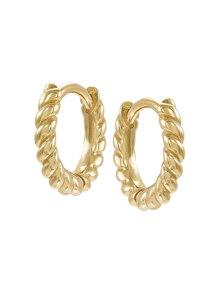 14K Goldplated Sterling Silver Huggie Earrings