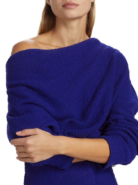 Asymmetric Wool-Blend Blouse