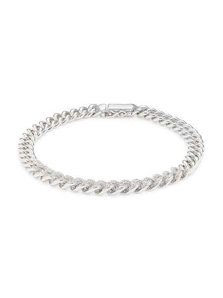 Billie Rhodium Plated Sterling Silver & Cubic Zirconia Curb Chain Bracelet