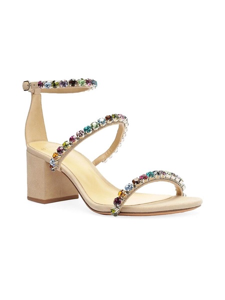 Alexa Crystals Embellished Suede Sandals