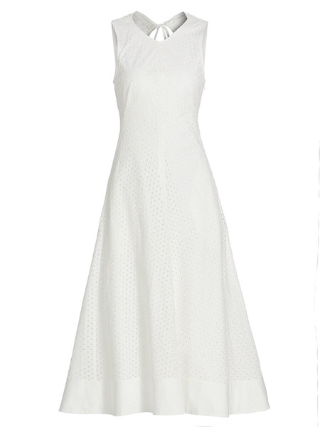 Juno Broderie Anglaise Cotton Midi Dress