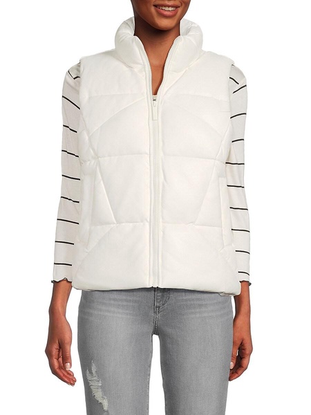 Faux Leather Puffer Vest