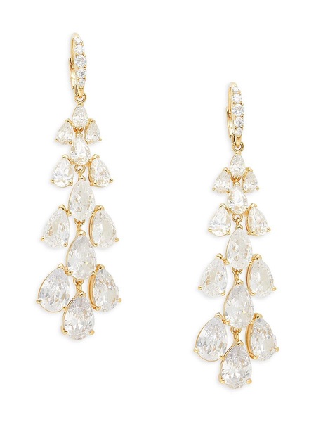 Feliz 18K Yellow Goldplated & Cubic Zirconia Drop Earrings