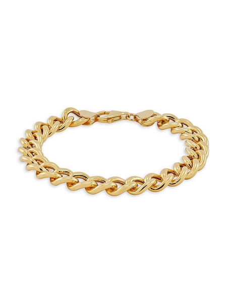18K Goldplated Sterling Silver GOS Curb-Link Chain Bracelet