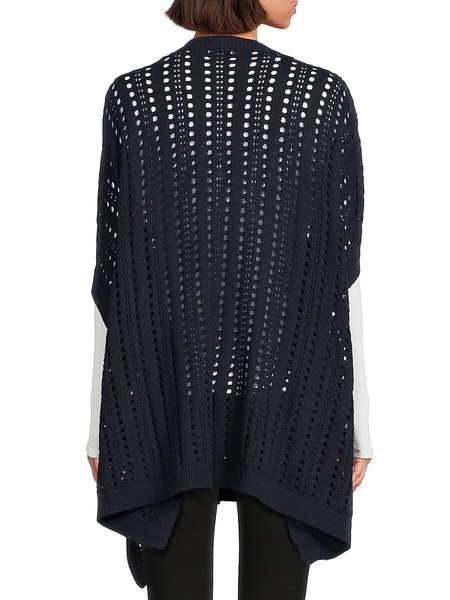 Cashmere Blend Open Knit Poncho