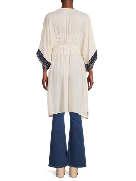 Lace Trim Crinkle Dress
