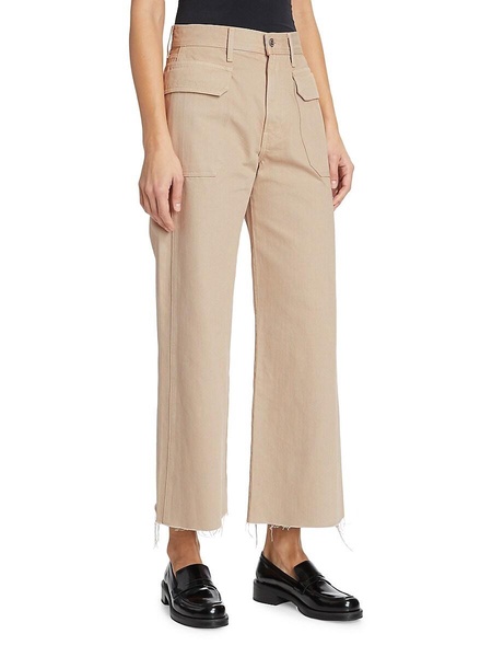 Taylor High-Rise Front-Pocket Cropped Wide-Leg Jeans