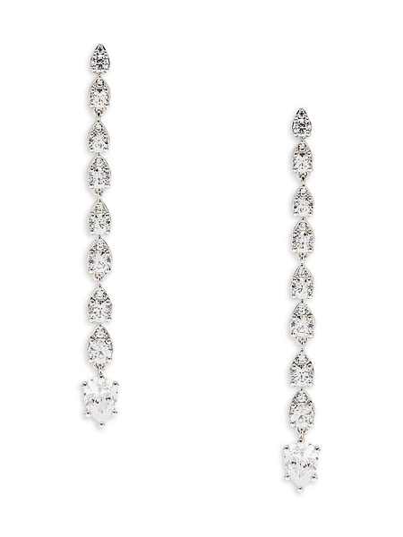 Bella White Rhodium Plated & Cubic Zirconia Drop Earrings