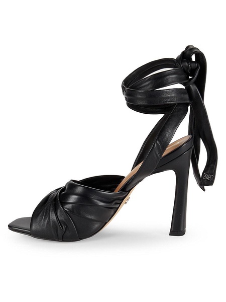 Lenora Twisted Leather Stiletto Sandals