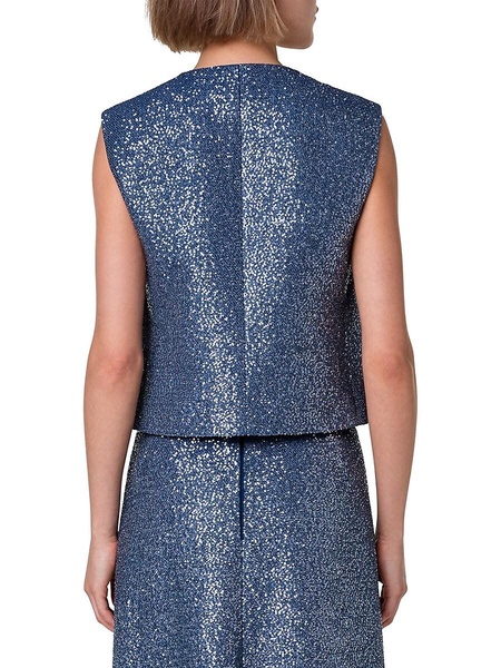 Sequin Virgin Wool Blend Vest