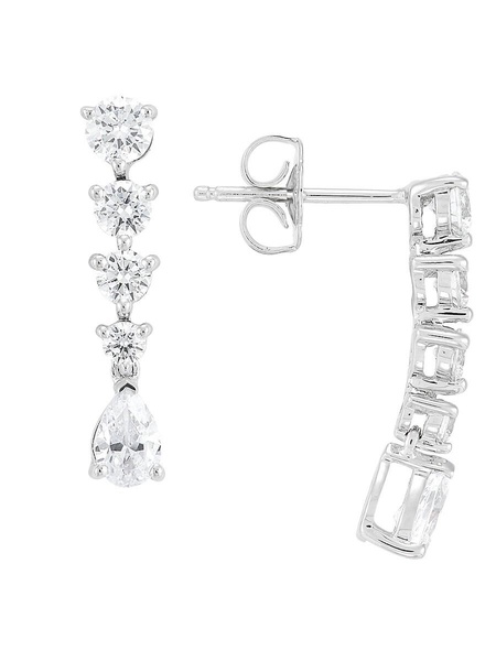 14K White Gold & 1.5 TCW Lab Created Diamond Drop Earrings