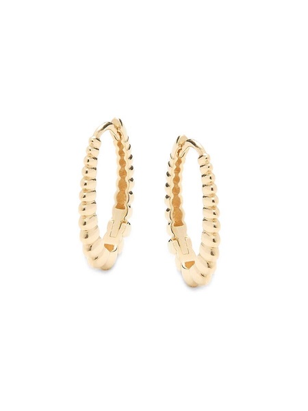 14K Yellow Gold Textured Huggie Earrings