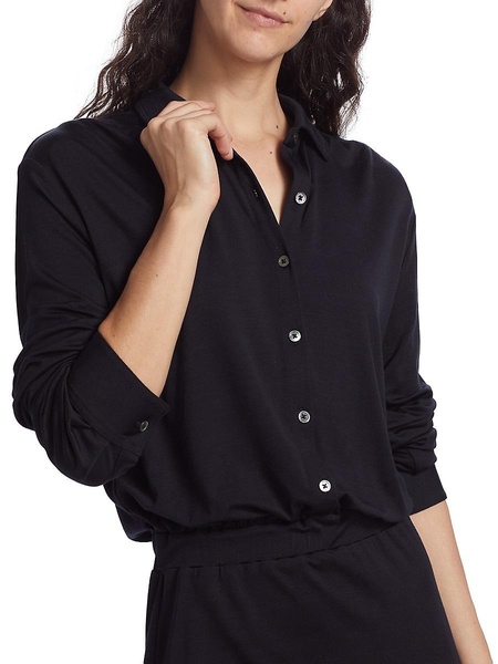 Jersey Long-Sleeve Shirtdress