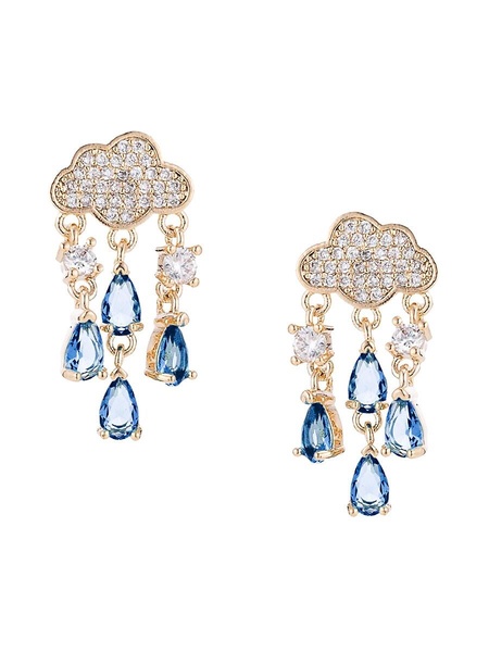 Luxe Collection Rain Storm 18K Goldplated & Cubic Zirconia Dangle Earrings
