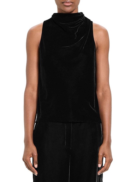 Velvet Cowlneck Top