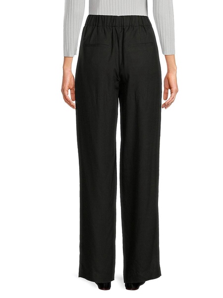 Solid Straight-Leg Pants