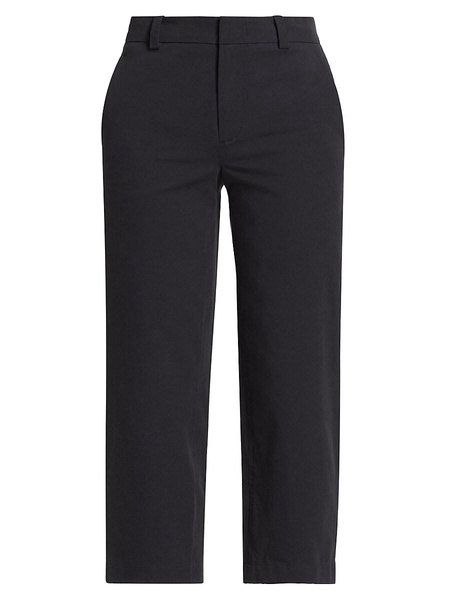 Washed Cotton Mid-Rise Crop Pants
